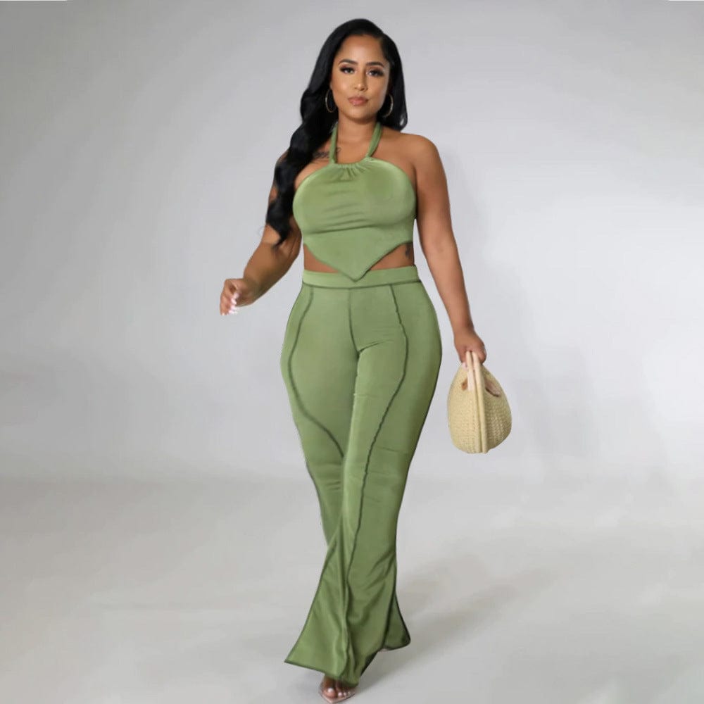 Summer Casual Sleeveless Sexy Plus Size Two Piece Outfit Set Women