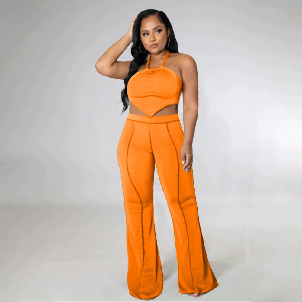 Summer Casual Sleeveless Sexy Plus Size Two Piece Outfit Set Women
