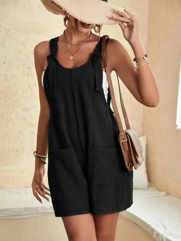 Summer casual suspenders Playsuit Sleeveless Sexy Short Jumpsuit with pockets Women Wholesale 2023 Fashion Jumpsuit