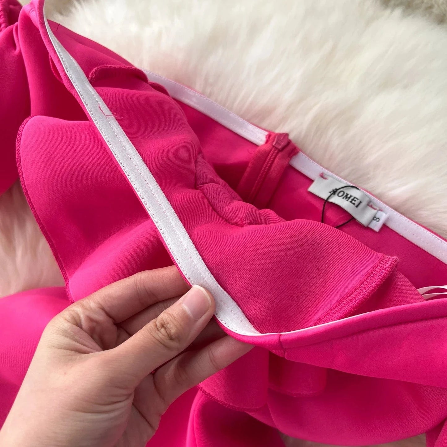 Summer Celebrity Dress Slim Light Luxury Banquet Ruffle Bag Buttock Dress