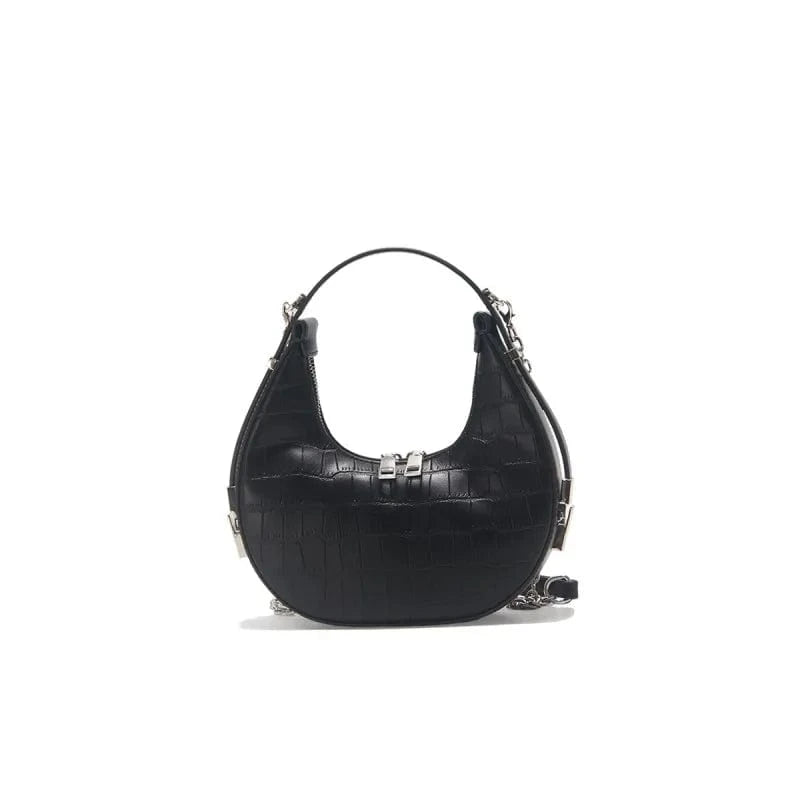 Summer fashion no label handbags crocodile PU pink crossbody bag hot selling custom half moon handbags