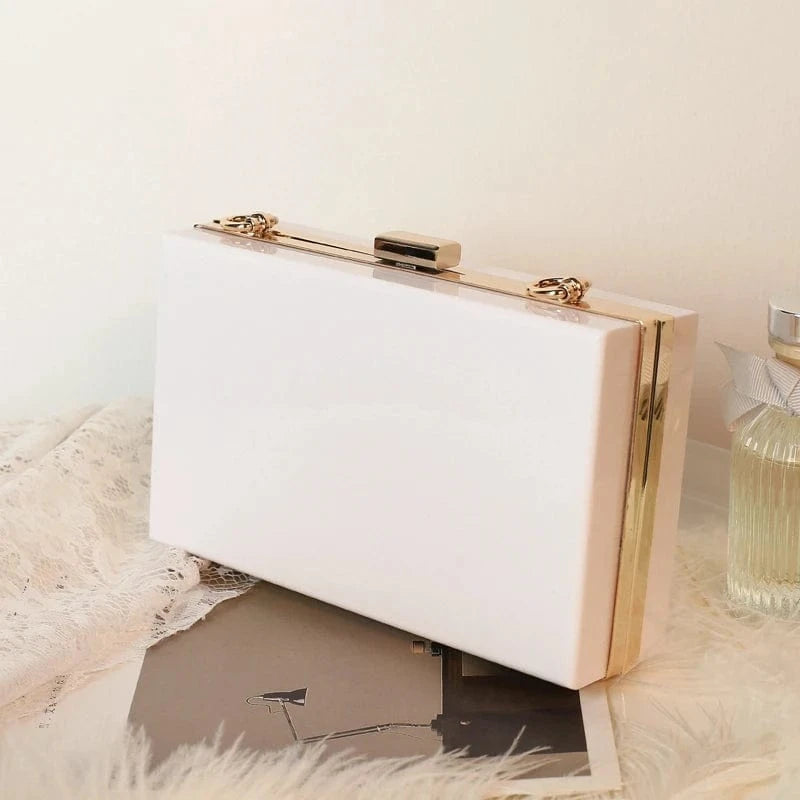 Summer ladies transparent boxed purse women clear acrylic evening clutch bag
