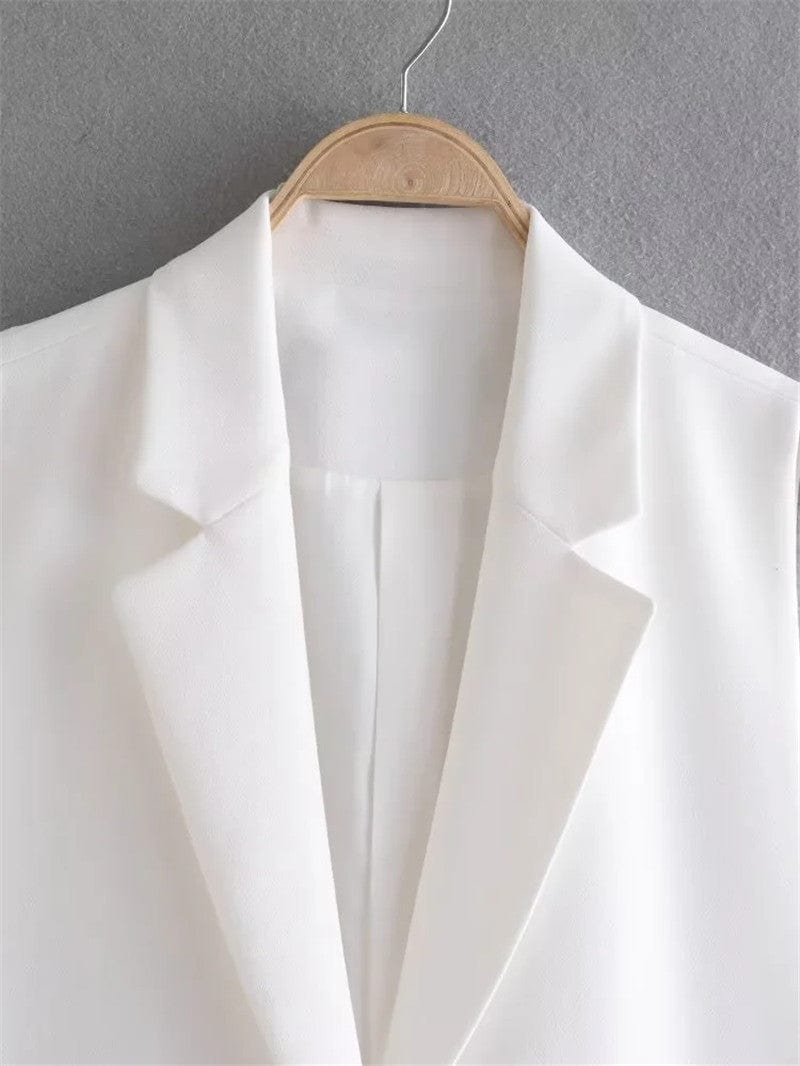 Summer New Fashion Vintage Suit Vest Ladies Elegant Sleeveless Business Blazers Top Casual Women's Vest Waistcoat