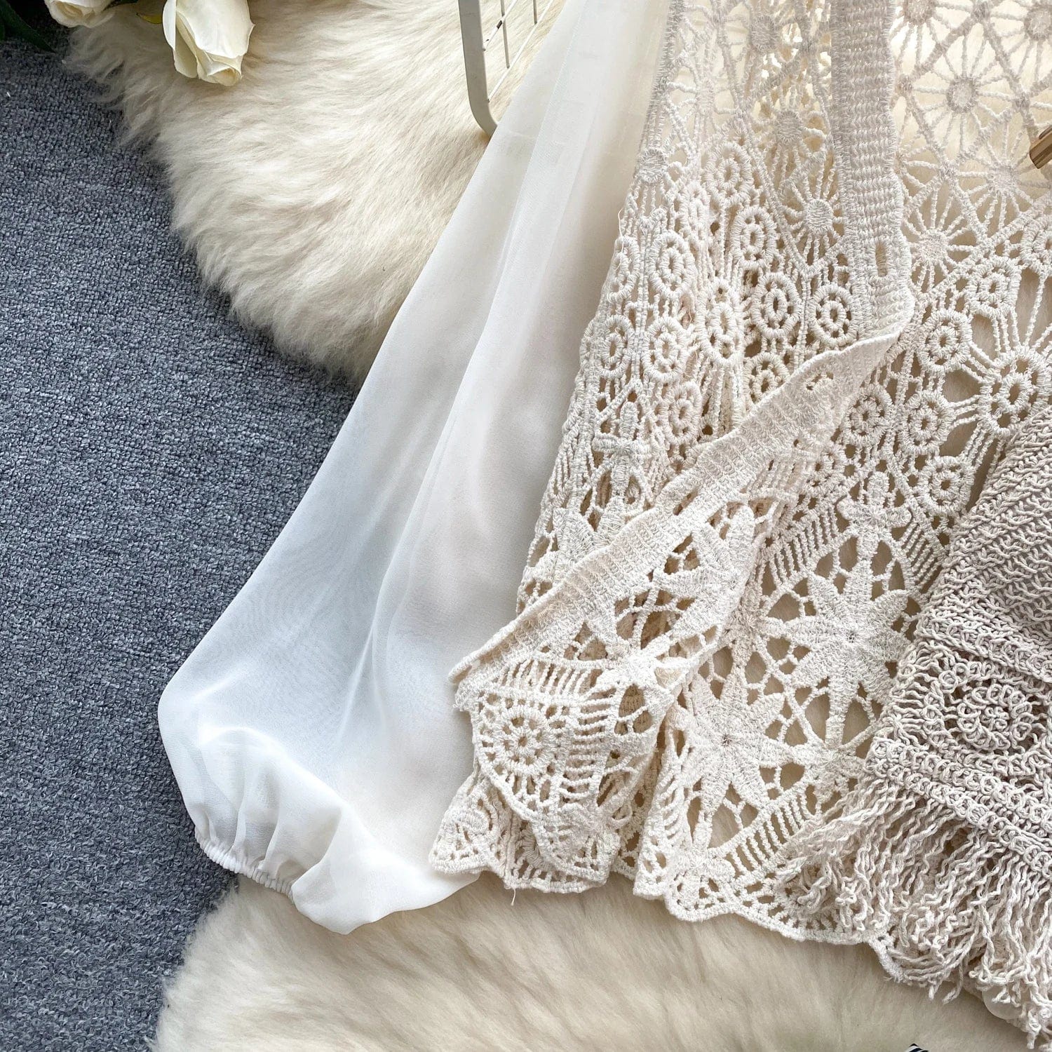 Summer New Seaside Degree style Woman Ruffle Camisole Undershirt Pants Two-Piece Set