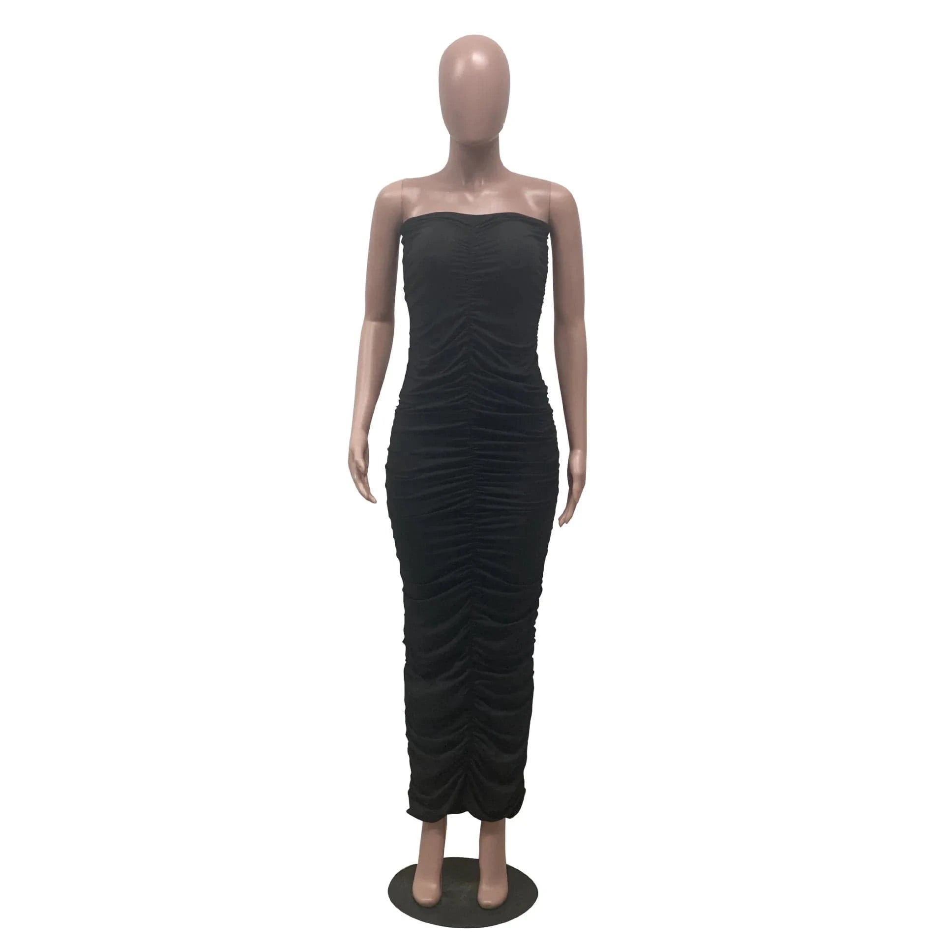 Summer Off Shoulder Long Tights Pleated Tube Dress Womens Stylish Sexy Club Evening Elegant Casual Dresses