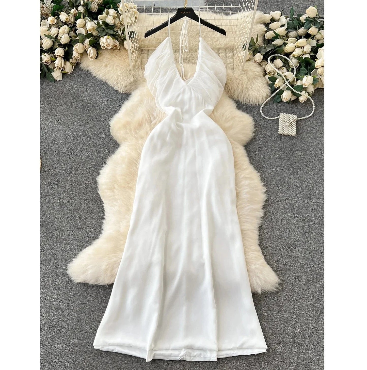 Summer Sleeveless Casual Dress Women High Waist Midi A-line Dress Ladies Sexy Dresses Clothes Women Wholesale