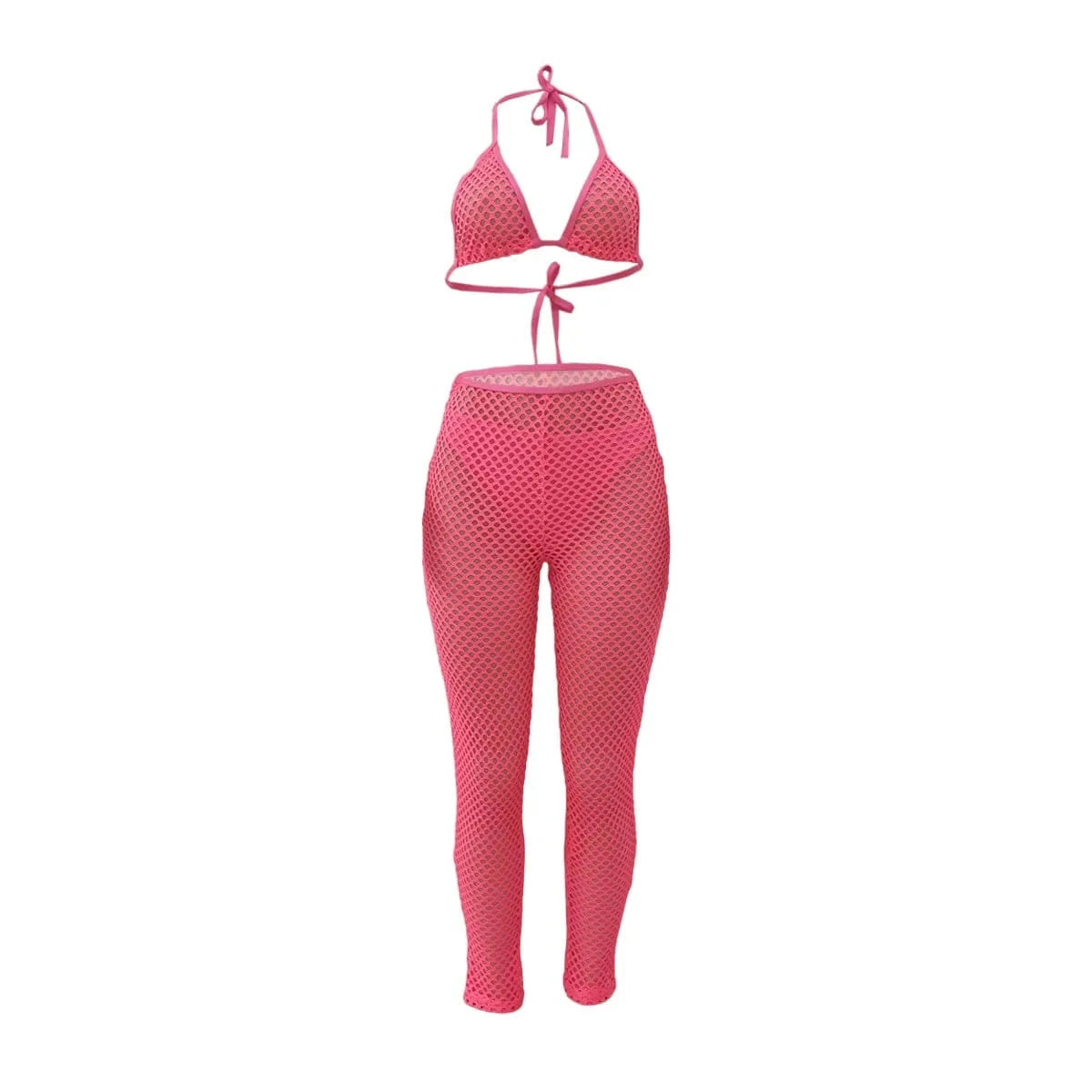 Summer Swimwear & Beachwear Mesh Sexy Beach Wear Ladies Bra Panties pants 3 Piece Set Women Bikinis Outfit With Briefs