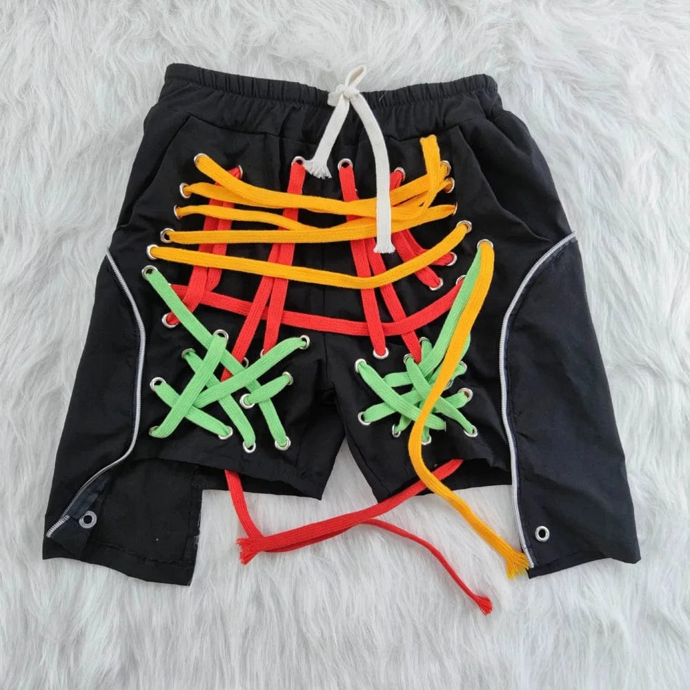 Summer Woman Fashionable Women's Biker Shorts Streetwear Lace Up Essentials Shorts with String Attched Shorts Women
