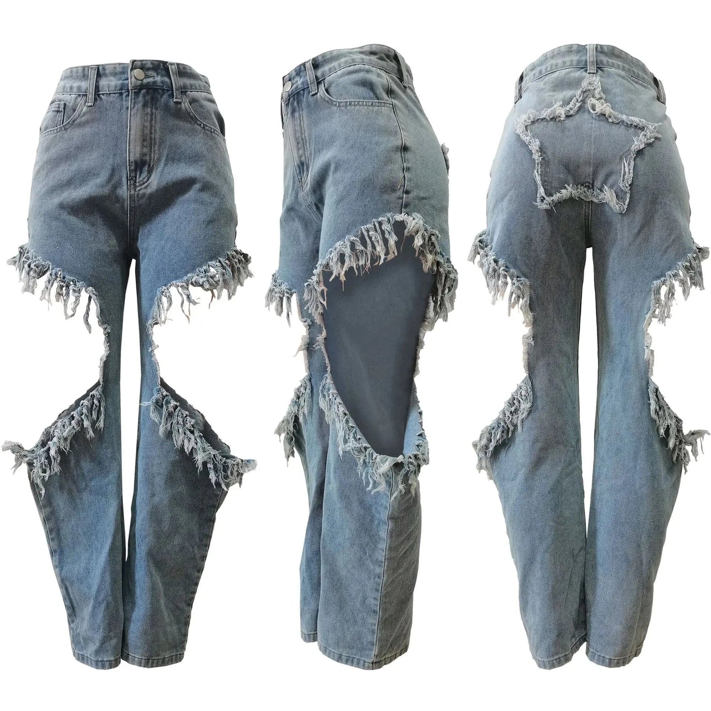 Summer Women's Fashion Sexy Ripped Wash Denim Pants Stretch High Waist Pantalon Jean Femm For Women