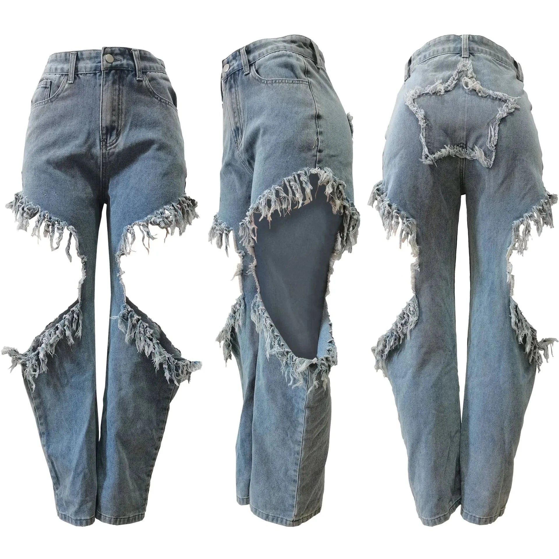 Summer Women's Fashion Sexy Ripped Wash Denim Pants Stretch High Waist Pantalon Jean Femm For Women