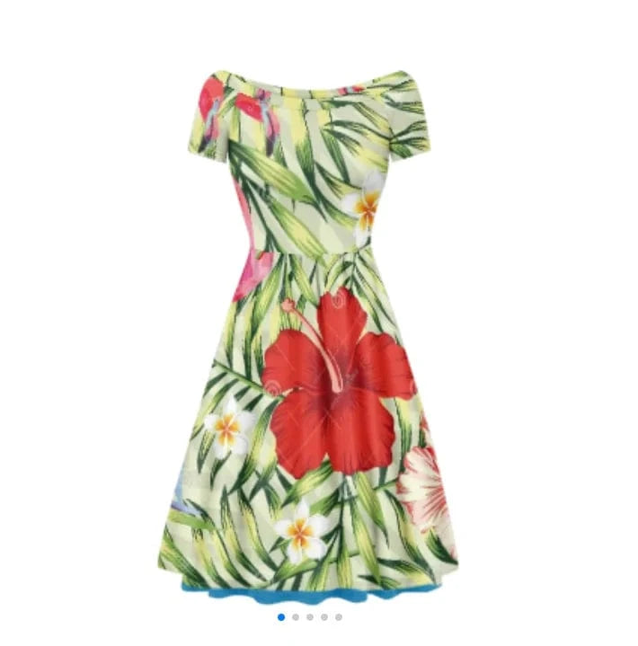 Sunflower Print 2024 Women's Summer Short Sleeve Casual Dress Crew Neck Beach Cover Up Cute Girl Floral Casual Dresses for Women