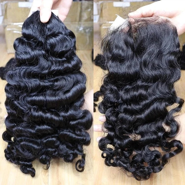 Super Double Drawn Curly Hair Bundles Raw Human Hair bundles raw vietnamese bone straight raw hair bundles