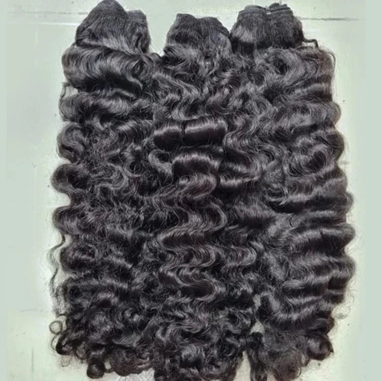 Super Double Drawn Curly Hair Bundles Raw Human Hair bundles raw vietnamese bone straight raw hair bundles