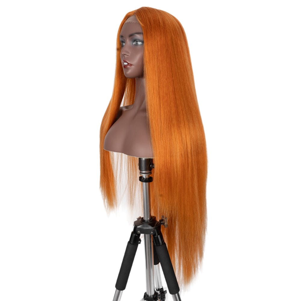 Super Long and Soft Silky Straight Ombre Heat Resistance Synthetic Lace Front Wig Blonde Synthetic Wig For Black Women