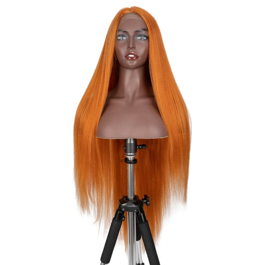 Super Long and Soft Silky Straight Ombre Heat Resistance Synthetic Lace Front Wig Blonde Synthetic Wig For Black Women