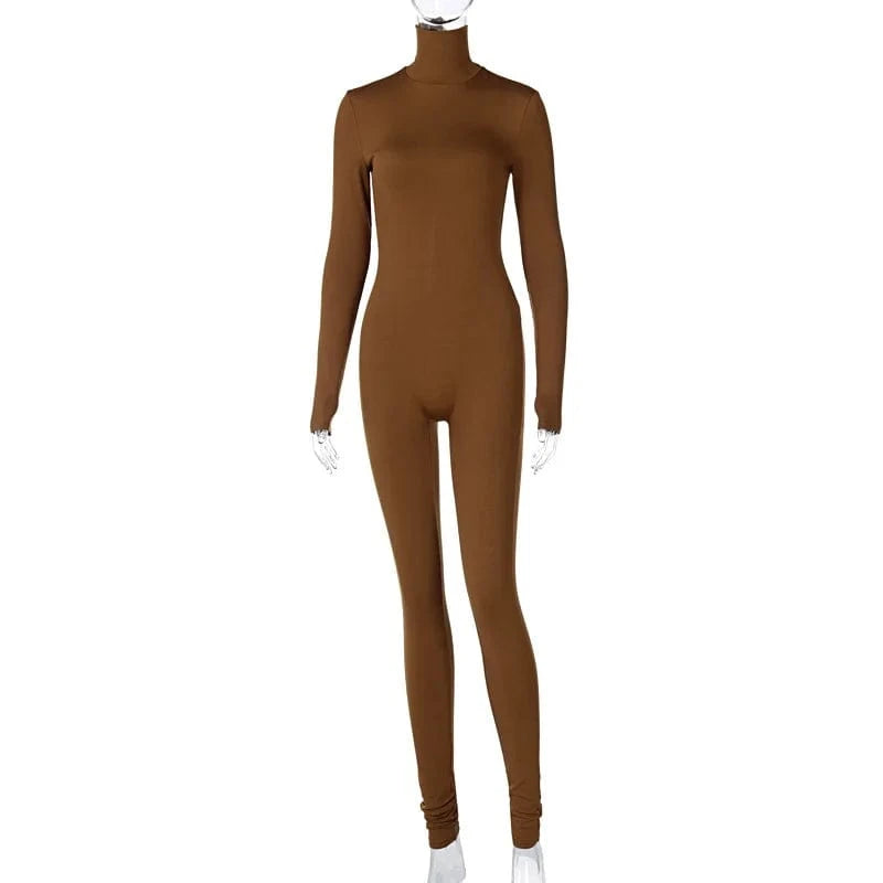 Super September Free design Custom logo turtle neck long sleeve long pant Minor order One piece Rompers Women jumpsuit