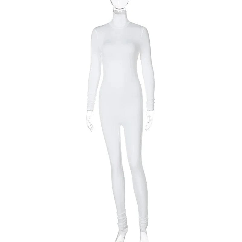 Super September Free design Custom logo turtle neck long sleeve long pant Minor order One piece Rompers Women jumpsuit