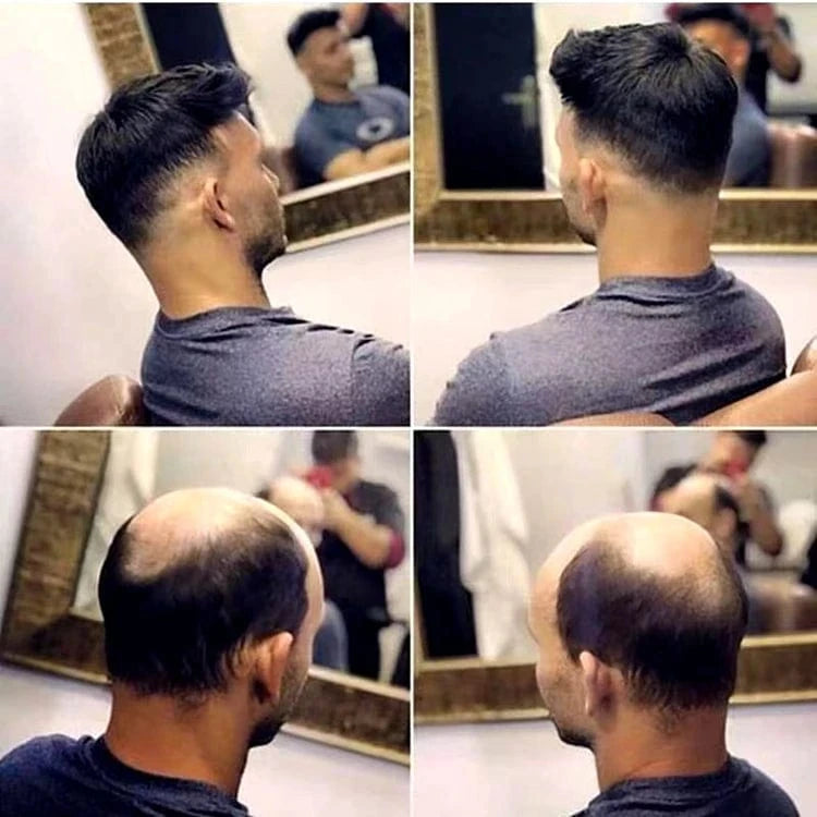 Super thin skin men replacement human hair pieces toupee, hair piece for black men, black mens toupee hair  OCT Afro topper