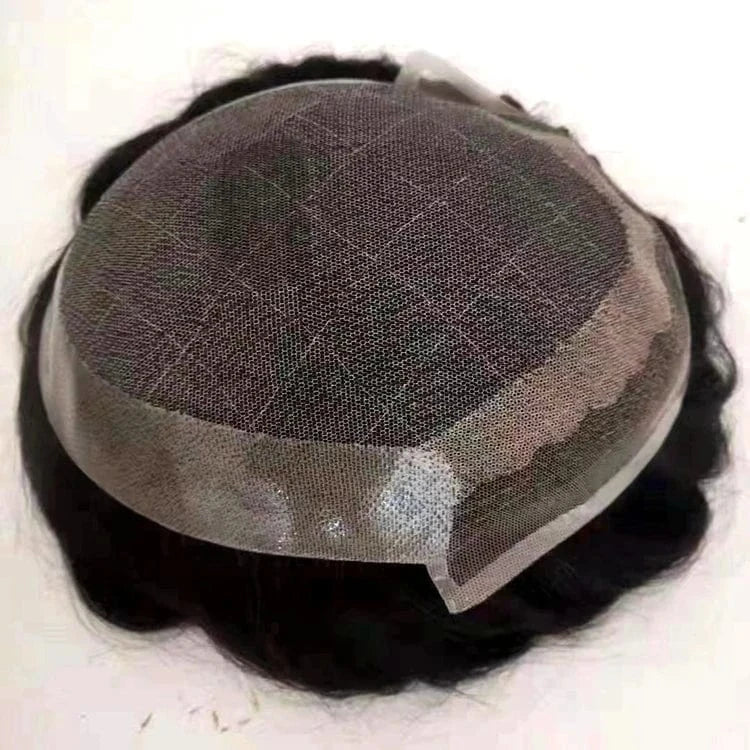 Super thin skin men replacement human hair pieces toupee, hair piece for black men, black mens toupee hair  OCT Afro topper