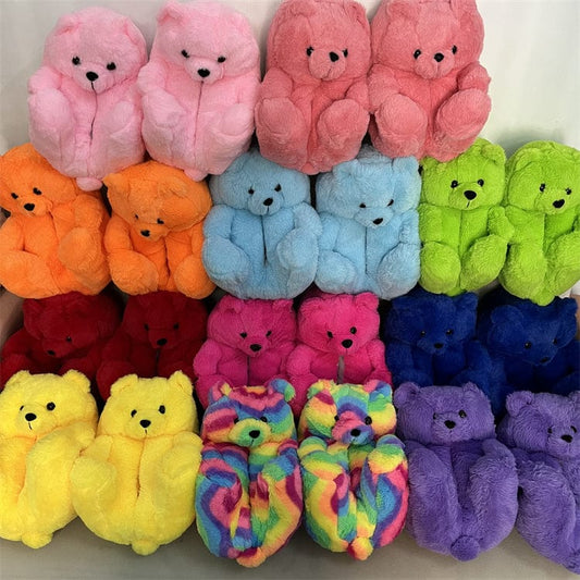 Support Drop Shipping Tebby Designer Sandals Slides Custom Logo Pink Animal Women Slides Footwear Teddy Bear Slippers