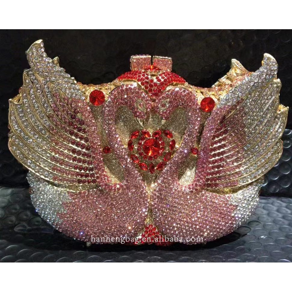 Swan Pink Women pocket Lipstick Rainbow Violin diamond party skull handbag rhinestone ice cream clutch popcorn fox purse evening bags