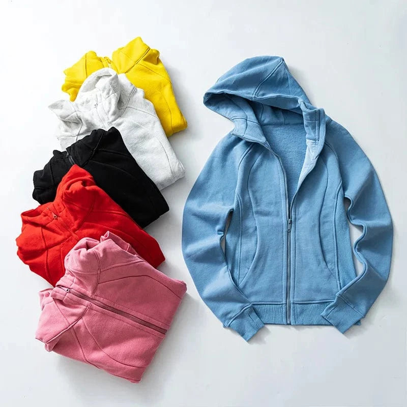 Sweat Manufacture jumpers Gym Custom logo Workout women raglan seam sleeve Slim Fully Zip Up hoodies