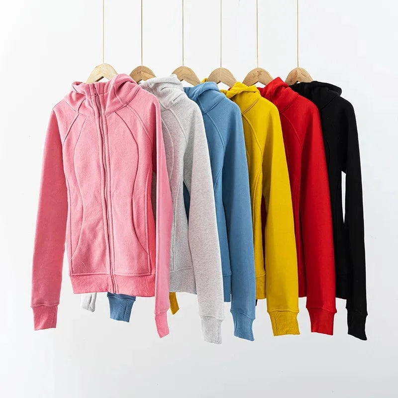 Sweat Manufacture jumpers Gym Custom logo Workout women raglan seam sleeve Slim Fully Zip Up hoodies