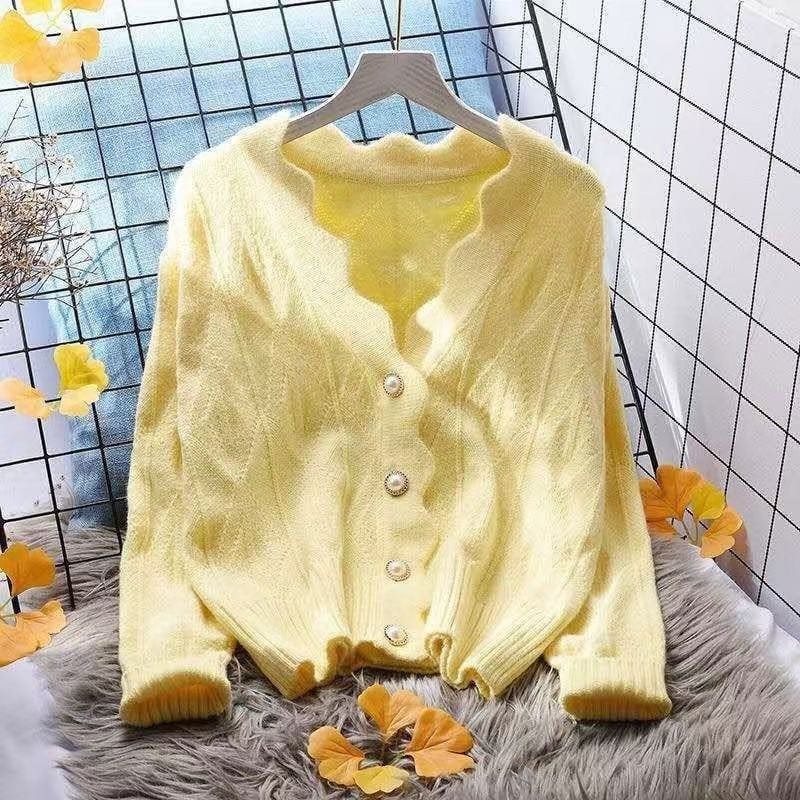 Sweater Jacket Women's Cardigan Loose Outer Wear 2022 New Spring And Autumn All-Match Small Fresh Knit