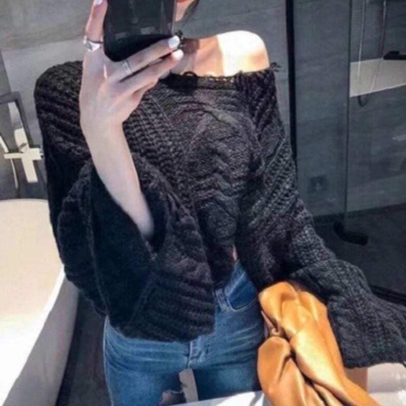 Sweater Women's Loose Idle Style Twist Frayed Western Hot Girl Ripped Top