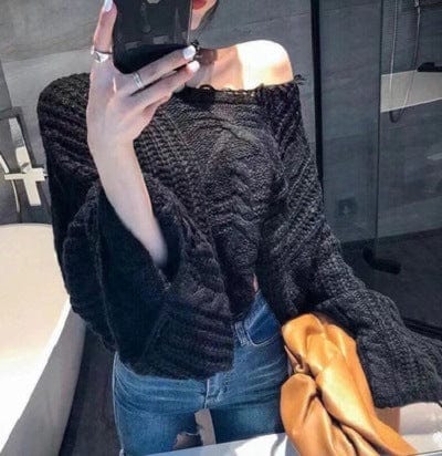 Sweater Women's Loose Idle Style Twist Frayed Western Hot Girl Ripped Top