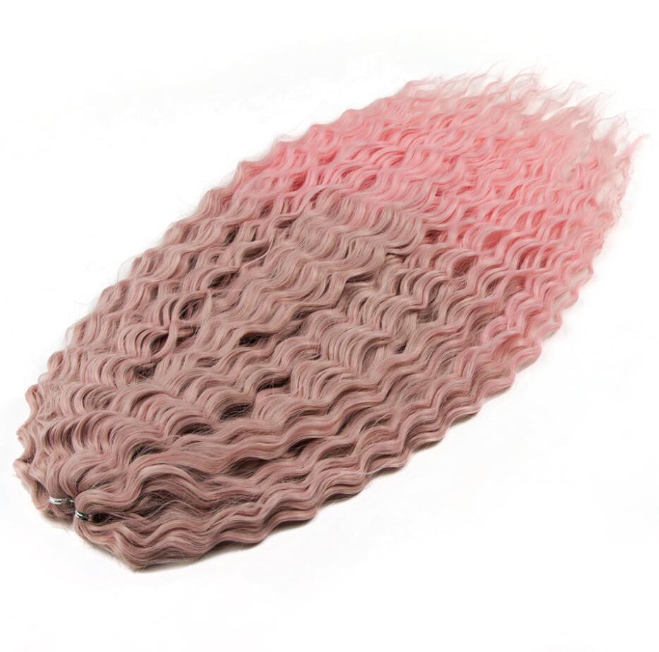 synthetic crochet Wholesale heat resistant Deep Wave 24 inches twist braiding hair bundles synthetic hair extension for women