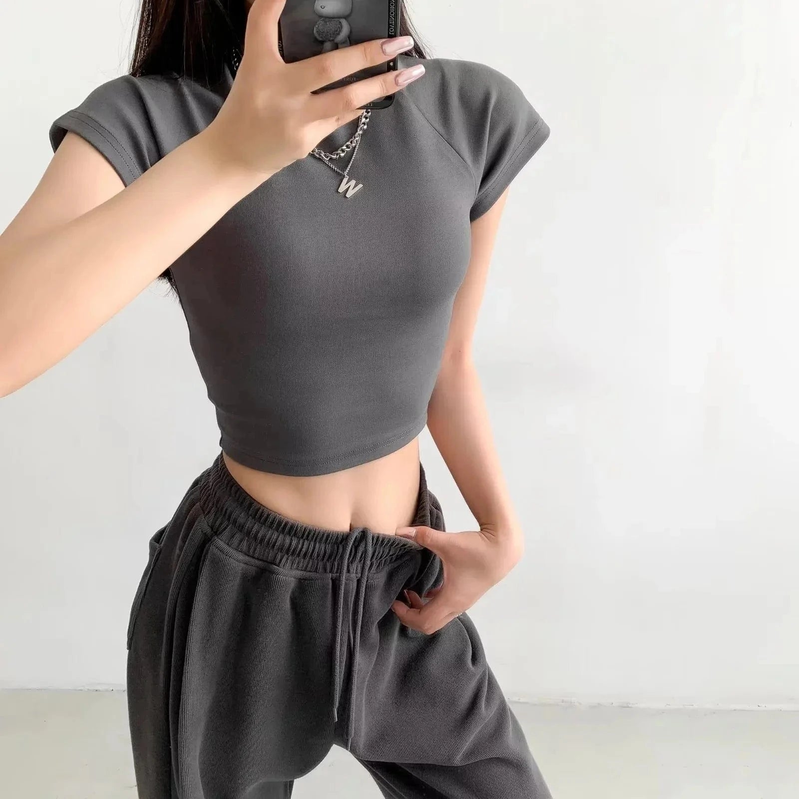 T shirt Manufacture Crop Bady Tee Custom logo Cute crew neck raglan seam short sleeve crop t shirts for women