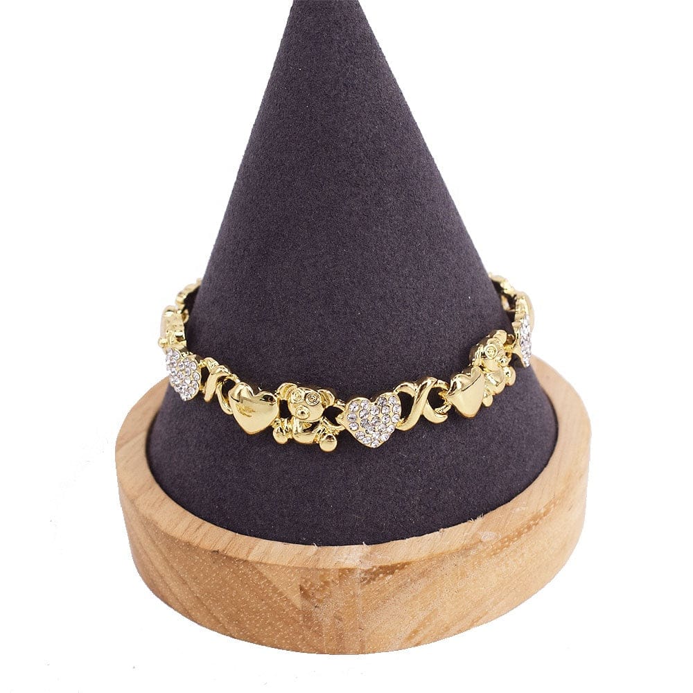 T0238 High quality 18K gold-plated X teddy bear kids jewelry set