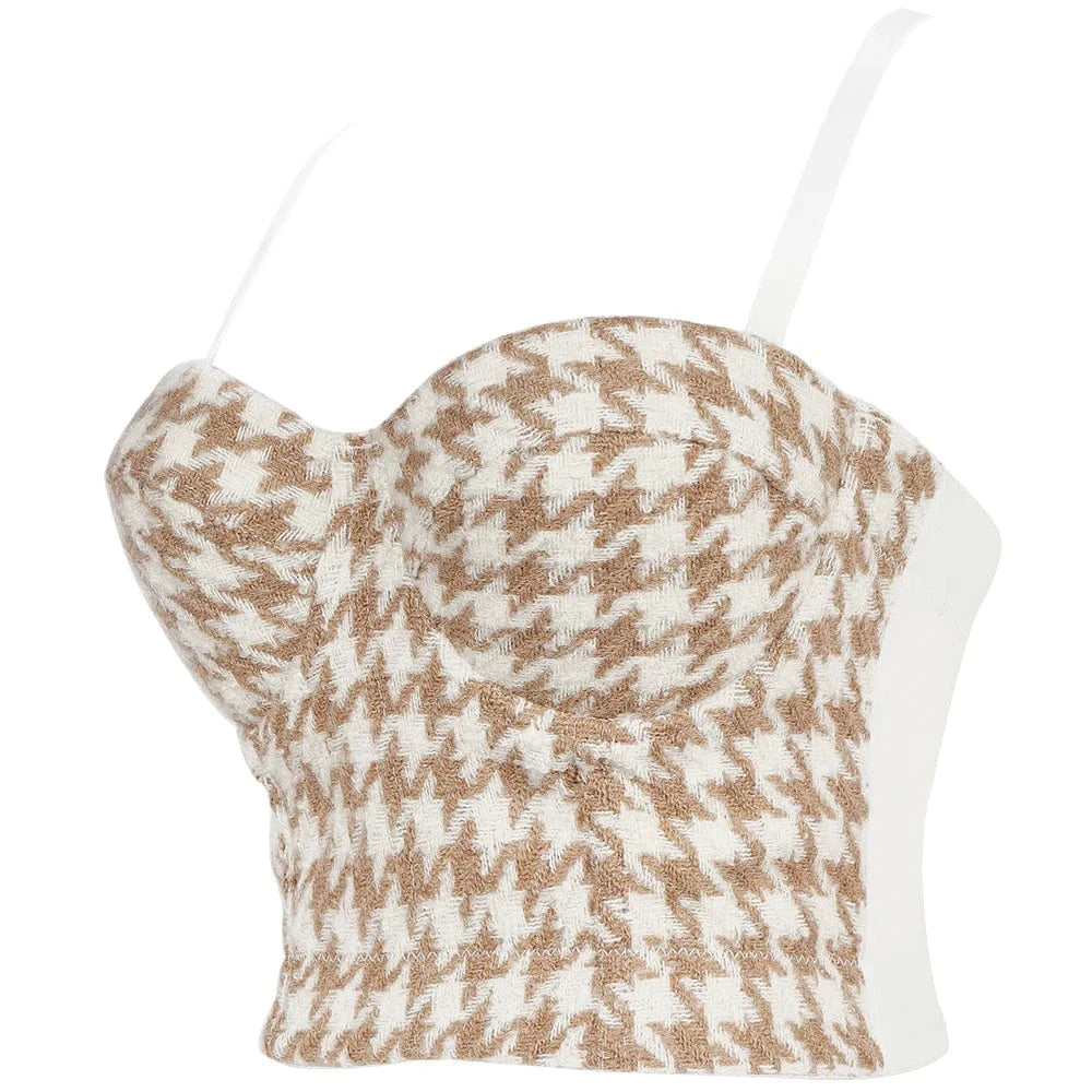 The latest design trend  Prom Plaid fresh bra women's vest corset bra bustier