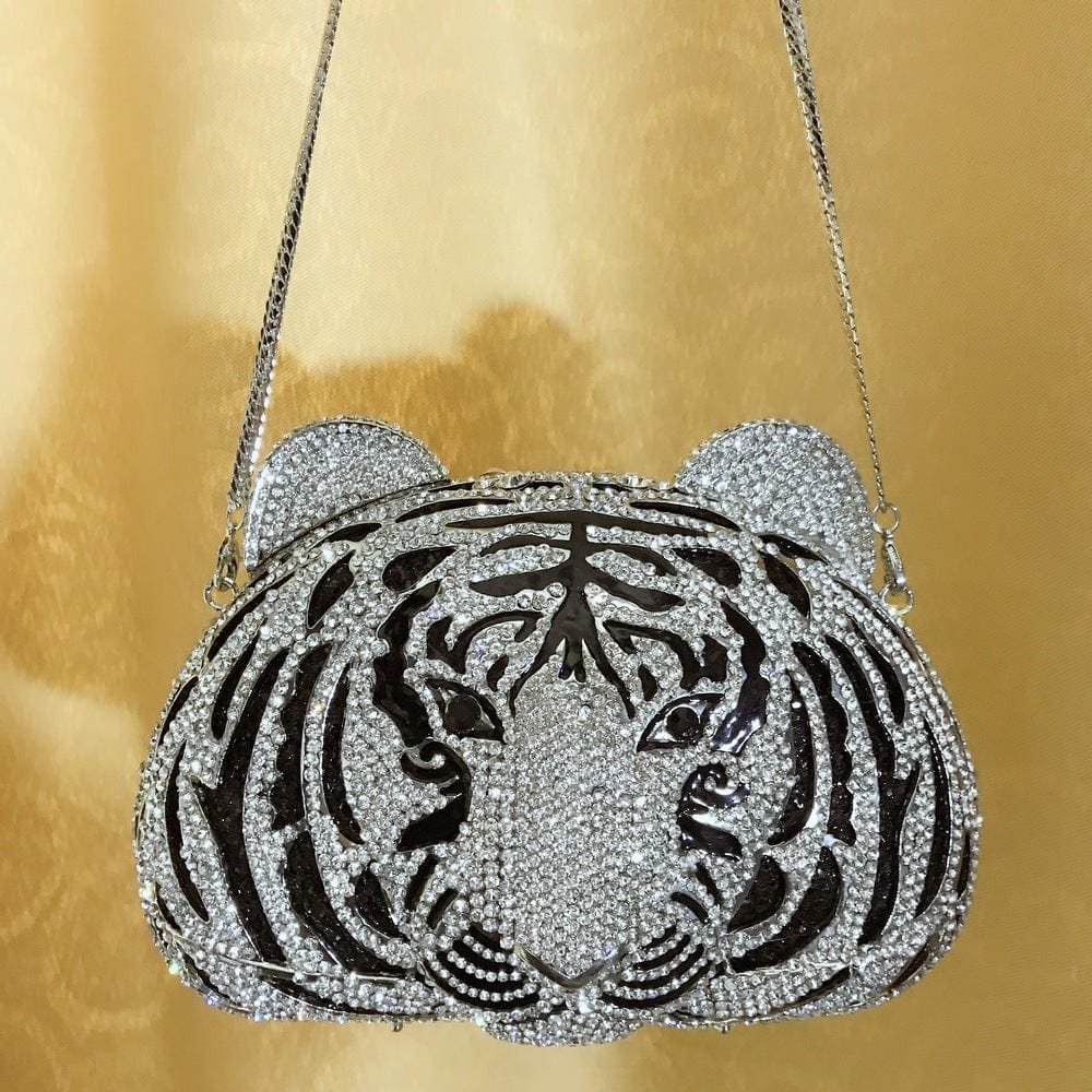 Tiger 2 Custom Women bling diamond party skull handbag hand rhinestone Pumpkin ice cream clutch Butterfly owl Swan  purse evening bags