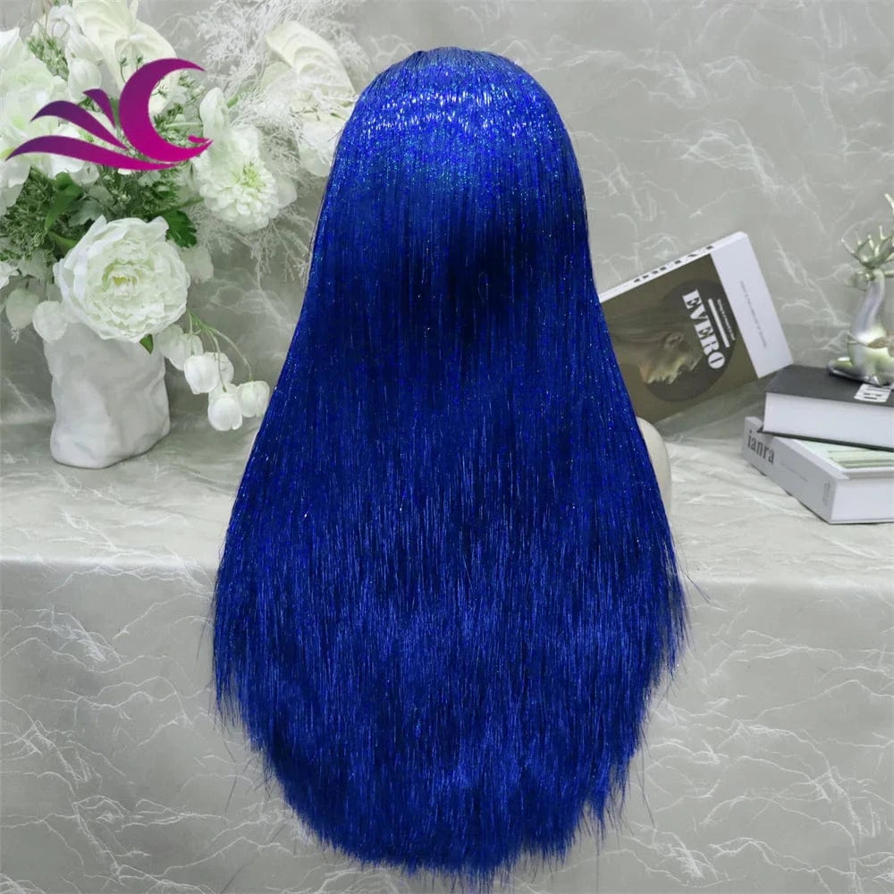 Tinsel Lace Front Wig Bone Straight Overnight Delivery Open Cap Synthetic Lace wigs for Party