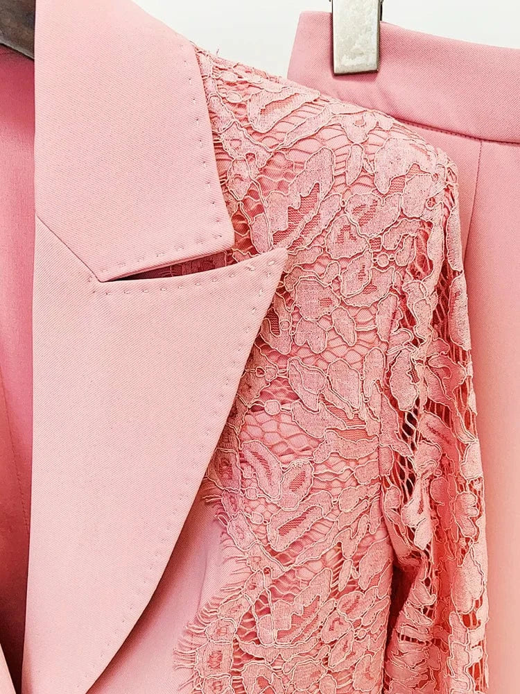 Top Quality 2 piece set Celebrity Runway Causal Blazer Set &Pants Women Blazers Sets