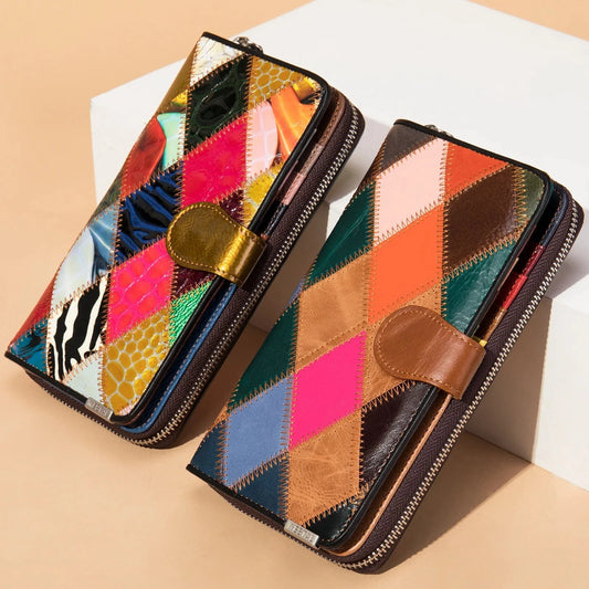 Top quality Crocodile Pattern Genuine Leather Ladies Wallet Diamond Stitching Clutch Coin Purse