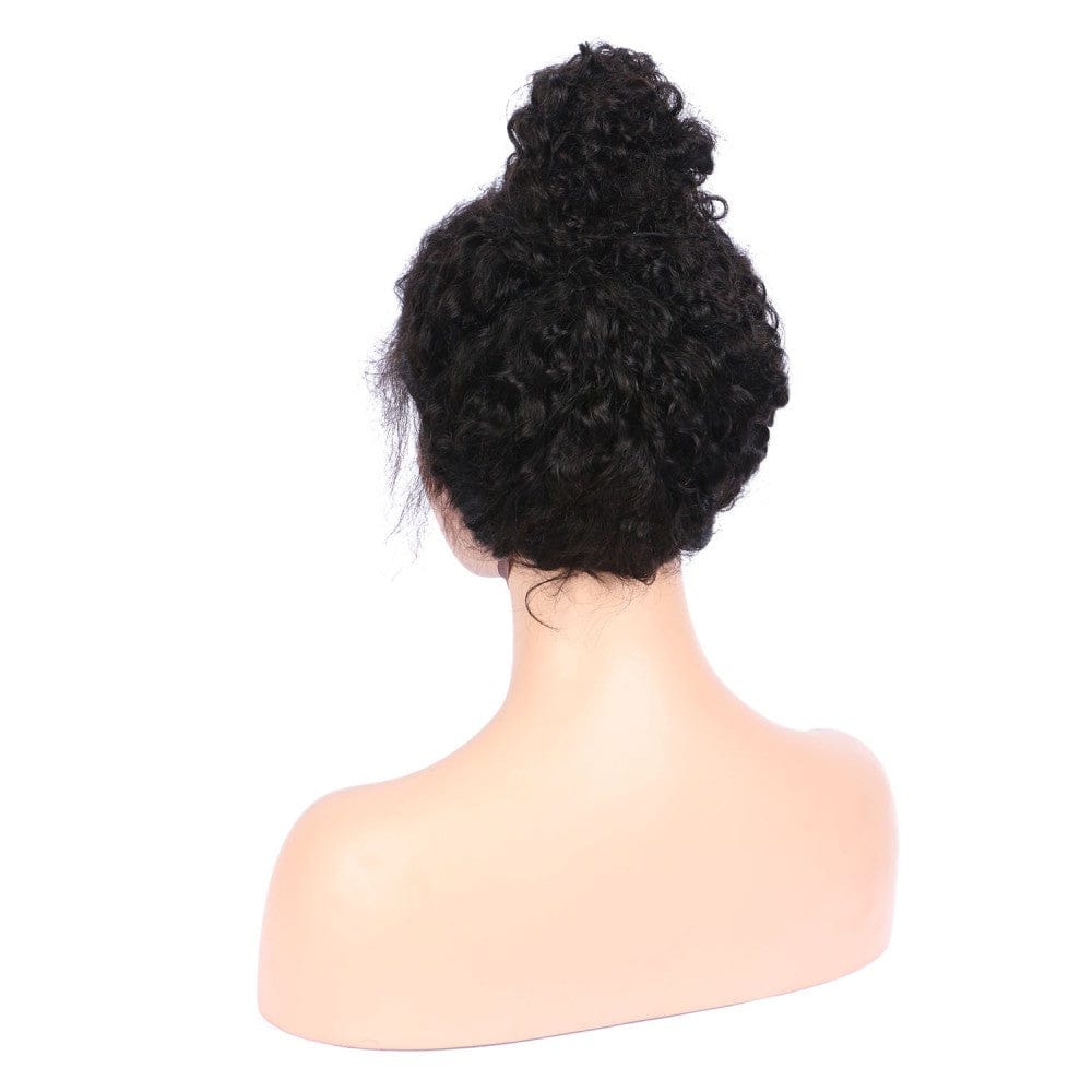 Top quality  natural hairline natural color  kinky curly human hair full lace wig for women with baby hair