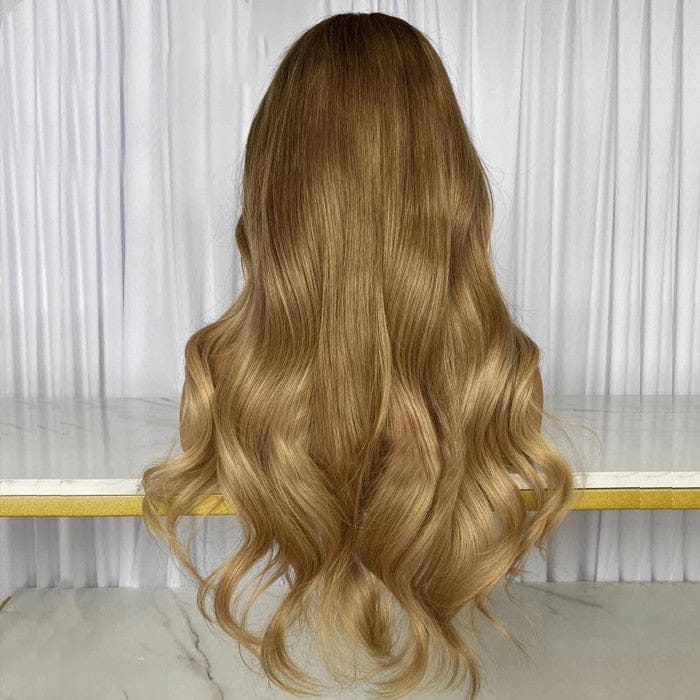 Top Quality Natural Wave Swiss Lace Wig Ombre Blonde 613 Transparent Lace Front Wigs