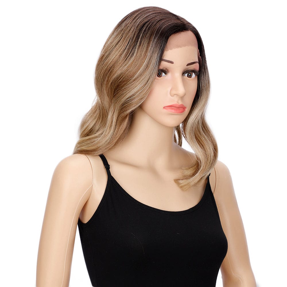top quality purple lace wig sleek wholesale hot selling body wave heat resistant fiber lace frontal synthetic hair wig for women