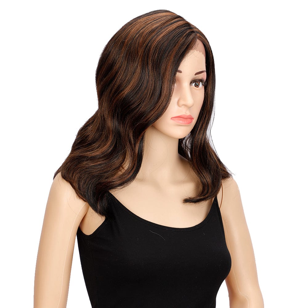 top quality purple lace wig sleek wholesale hot selling body wave heat resistant fiber lace frontal synthetic hair wig for women