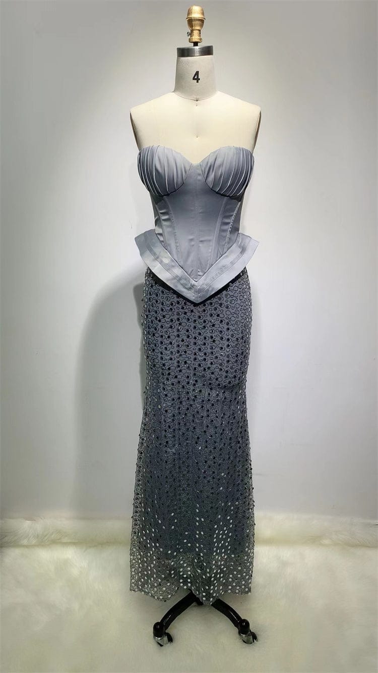 Top Quality Sexy Fashion Women Celebrity Long Party Sequins Cocktail Evening Dresses