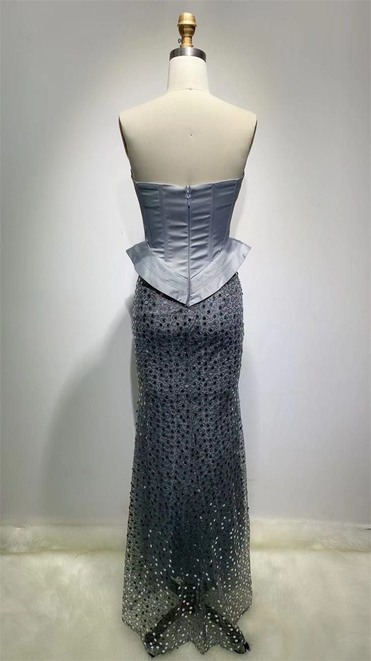 Top Quality Sexy Fashion Women Celebrity Long Party Sequins Cocktail Evening Dresses