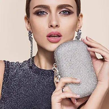 Top Sale Luxurious Trendy Elegant Gold Clutch Crystal Beaded Bag Evening Metal Hard Box Evening Full Rhinestone Bag For Lady