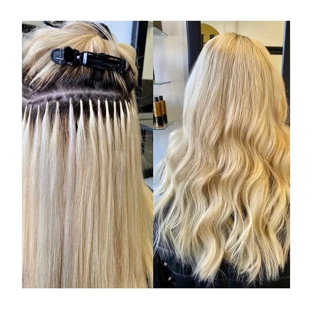 Top Selling slavic Russian Hair 100% remy human hair  blonde #60 color twins tip hair extension