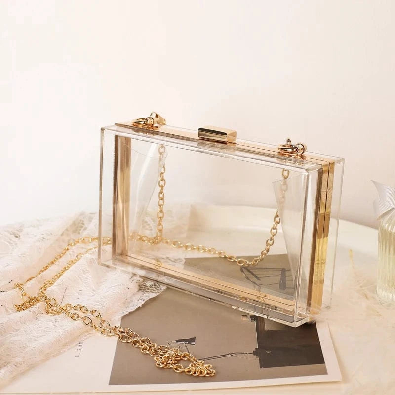 Transparent Factory direct sell cheap women stylish clear acrylic evening clutch bag