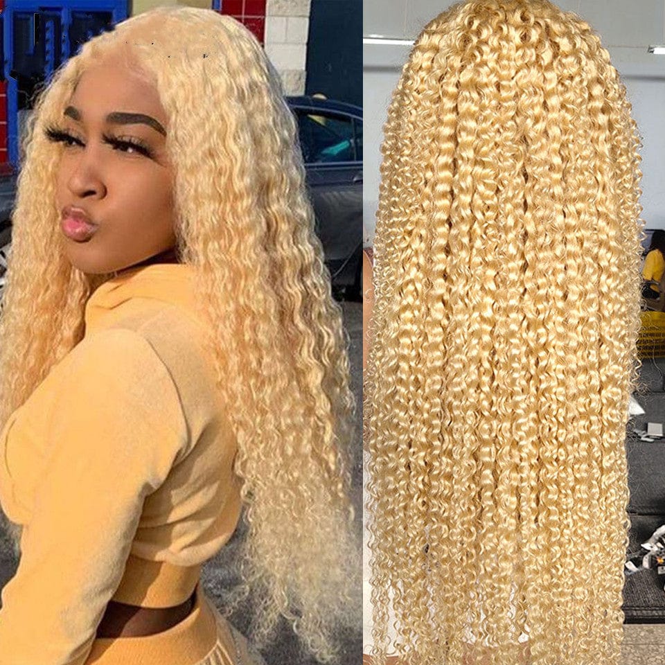 Transparent HD Ombre 613 Color Virgin European Full Cuticle Aligned Human Hair Lace Front Wigs