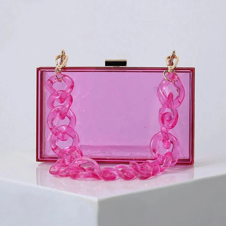 Transparent purple Special offer multi-colored ladies hand bag custom design clear acrylic purse bag