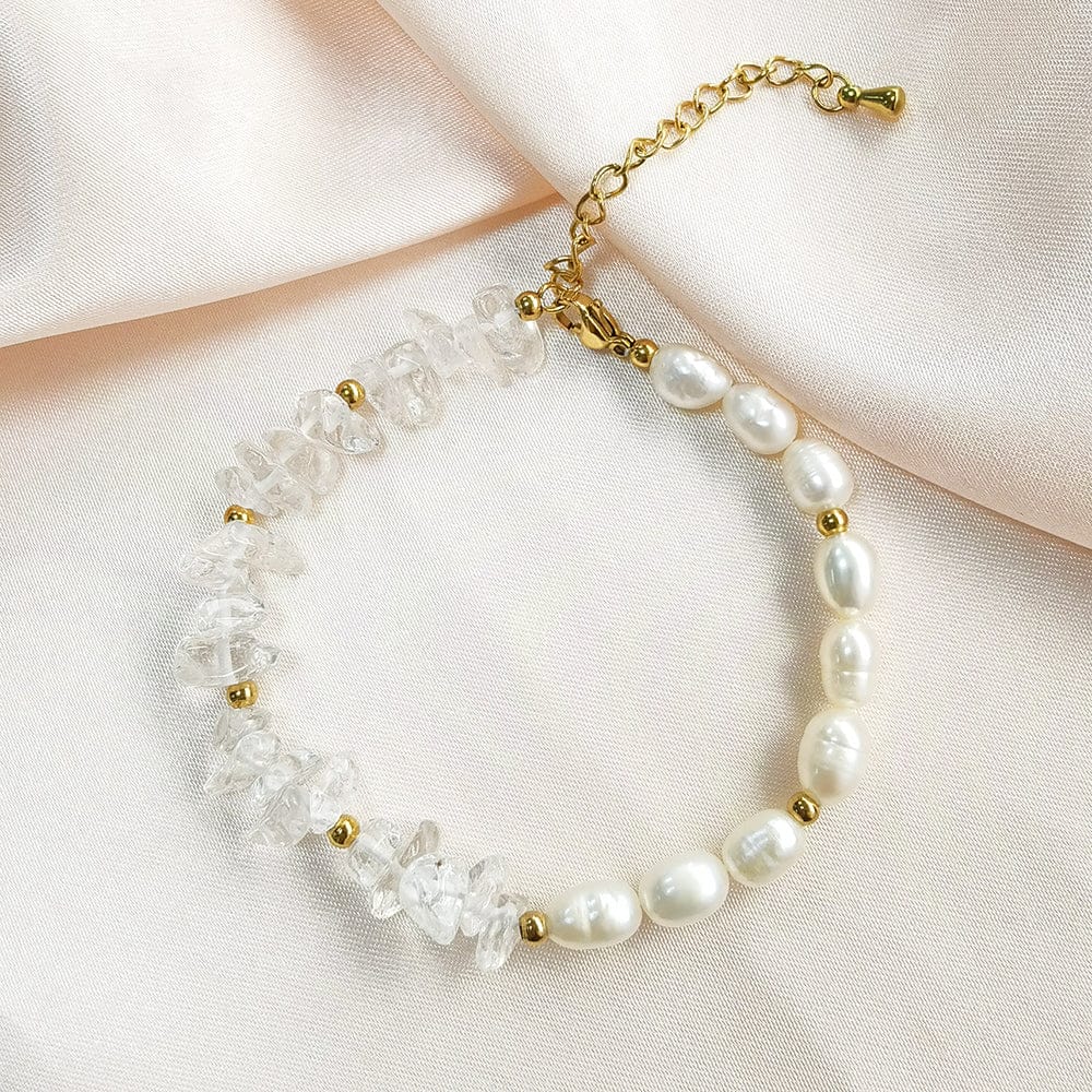 trendy / Adjustable / Clear IVIAPRO Jewelry New Arrival Hand Made Pearl And Crystal Bracelets For Women